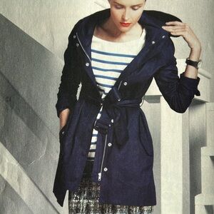 J. Crew Matinee Trench Rain Jacket Navy Size 2
